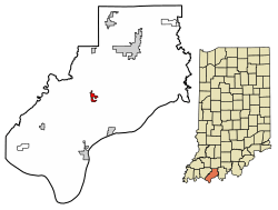 Location of Chrisney in Spencer County, Indiana.