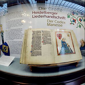 Codex Manesse ausgestellt in der Universitätsbibliothek Heidelberg
