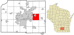 Location in Dane County and the state of Wisconsin