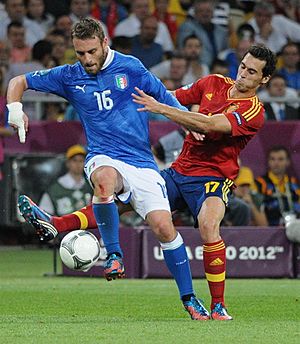 Daniele De Rossi and Álvaro Arbeloa Euro 2012 final