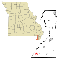 Location of Cardwell, Missouri