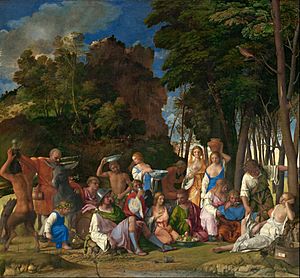 Giovanni Bellini and Titian - The Feast of the Gods - Google Art Project