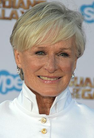 A headshot of Glenn Close at the premiere of 'Guardians of the Galaxy' in 2014
