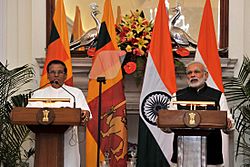 Indian Prime Minister Narendra Modi and Sri Lankan President Maithripala Sirisena