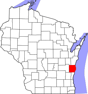 Map of Wisconsin highlighting Sheboygan County