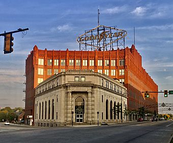 Ohio Savings and Trust Company (front) and Goodyear Hall (rear), Akron, Ohio - 20200926.jpg