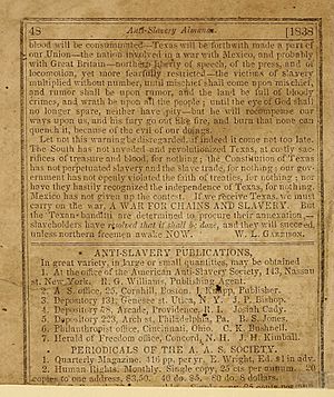 Page from Anti-Slavery Almanac for 1838