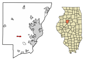 Location of Hanna City in Peoria County, Illinois.