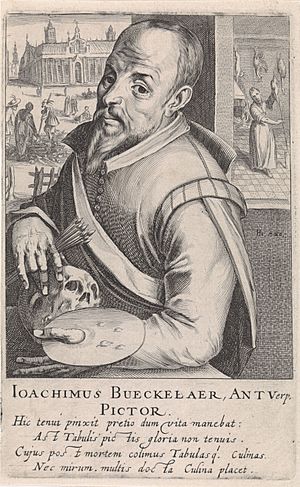 Portret van Joachim Beuckelaer Ioachimus Bueckelaer, Antverp. Pictor. (titel op object) Pictorum Aliquot Celebrium Praecipuae Germaniae Inferioris Effigies (serietitel), RP-P-1907-353.jpg