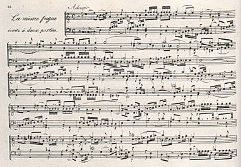 Reicha - Fugue a 6 sujets, opening (2 staves) (facsimile)
