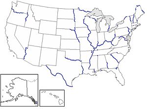 US States Riverine Borders
