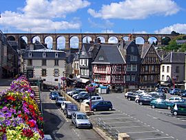 Morlaix with its viaduct in the background