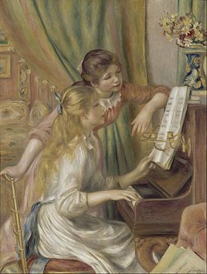 Auguste Renoir - Young Girls at the Piano - Google Art Project