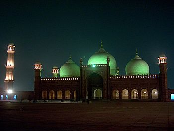 Badshahi Masjid at night on July 20 2005