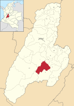 Location of the municipality and town of Coyaima in the Tolima Department of Colombia.