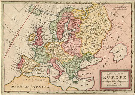 Herman Moll A New Map of Europe According to the Newest Observations 1721
