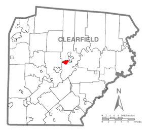 Location of Hyde in Clearfield County