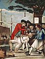 Philip Dawe (attributed), The Bostonians Paying the Excise-man, or Tarring and Feathering (1774)
