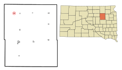 Location in Spink County and the state of South Dakota