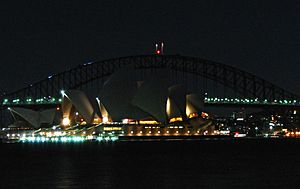 Sydney Harbour Bridge and Opera House Earth Hour