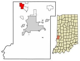Location of New Goshen in Vigo County, Indiana.