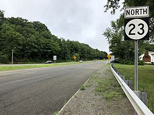 2018-07-26 07 43 02 View north along New Jersey State Route 23 at Sussex County Route 515 (Stockholm-Vernon Road) in Hardyston Township, Sussex County, New Jersey