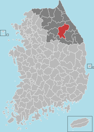 Location in Gangwon Province, South Korea