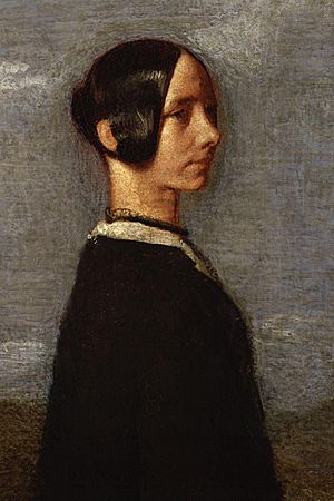 Jane Baillie Carlyle (née Welsh) by Samuel Laurence detail