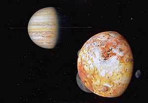 Jupiter and Io as seen by Voyager 1