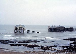 Margate pier after the storm of January 1978