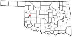 Location of Hammon, Oklahoma
