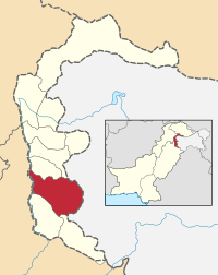 Map of Azad Kashmir with Kotli highlighted