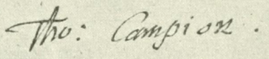 Thomas Campion Signature