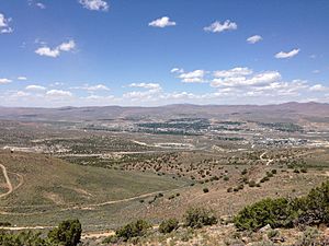 2014-06-13 12 20 53 View of Elko, Nevada from "E" Mountain in the Elko Hills of Nevada