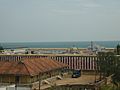 A view of Kumariamman temple and Indian ocean