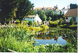Caldey Island Monastery Reflected in the Pond. - geograph.org.uk - 113053