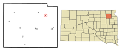 Location in Day County and the state of South Dakota