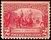 Founding of Jamestown stamp 2c 1907 issue