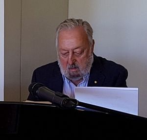 Geoff Harvey playing piano at the Gibraltar Hotel, Bowral on Christmas Day 2018