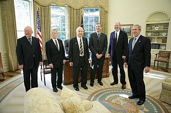 George W. Bush meets with the 2005 Nobel Prize recipients