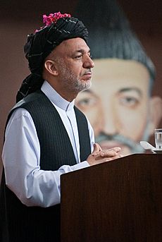 Hamid Karzai at Kandahar in June 2010
