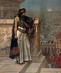 Painting of Zenobia gazing over Plamyra