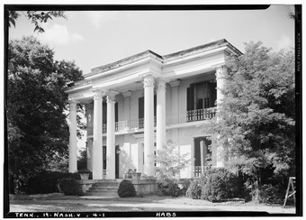 Historic American Buildings Survey, Lester Jones, Photographer August 19, 1940 VIEW FROM SOUTHEAST. - Riverwood, Nashville, Davidson County, TN HABS TENN,19-NASH.V,4-1.tif