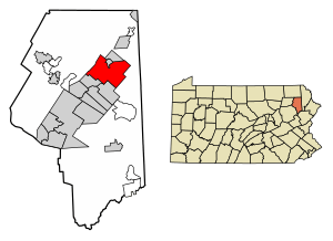 Location of Archbald in Lackawanna County, Pennsylvania.