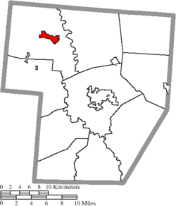 Location of Jeffersonville in Fayette County