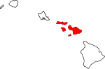 State map highlighting Maui County
