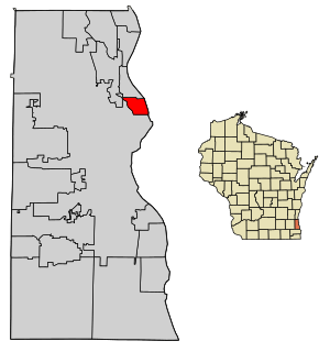 Location of Shorewood in Milwaukee County, Wisconsin.