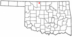 Location of Byron, Oklahoma