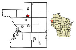 Location of Luck in Polk County, Wisconsin.