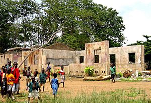 School destroyed by Sierra Leone Civil War